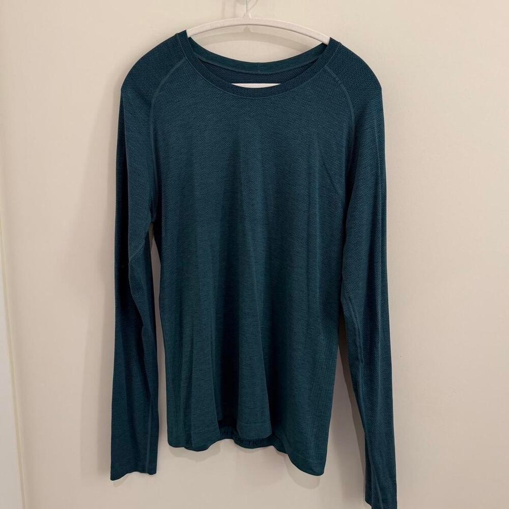 men’s blue-green (Night Sea / Deep Cove) LULULEMON mvt long sleeve shirt 2.0 [M]